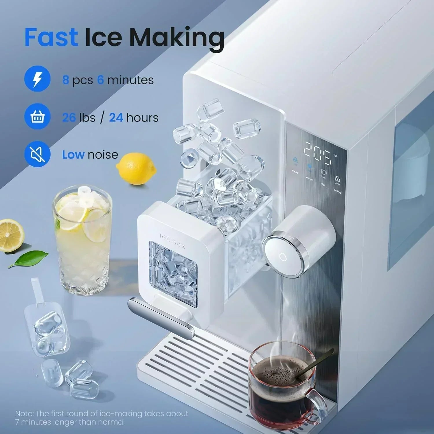 Ice Maker Water Filter 3 in 1 Countertop Instant Hot and Cold Water wourant