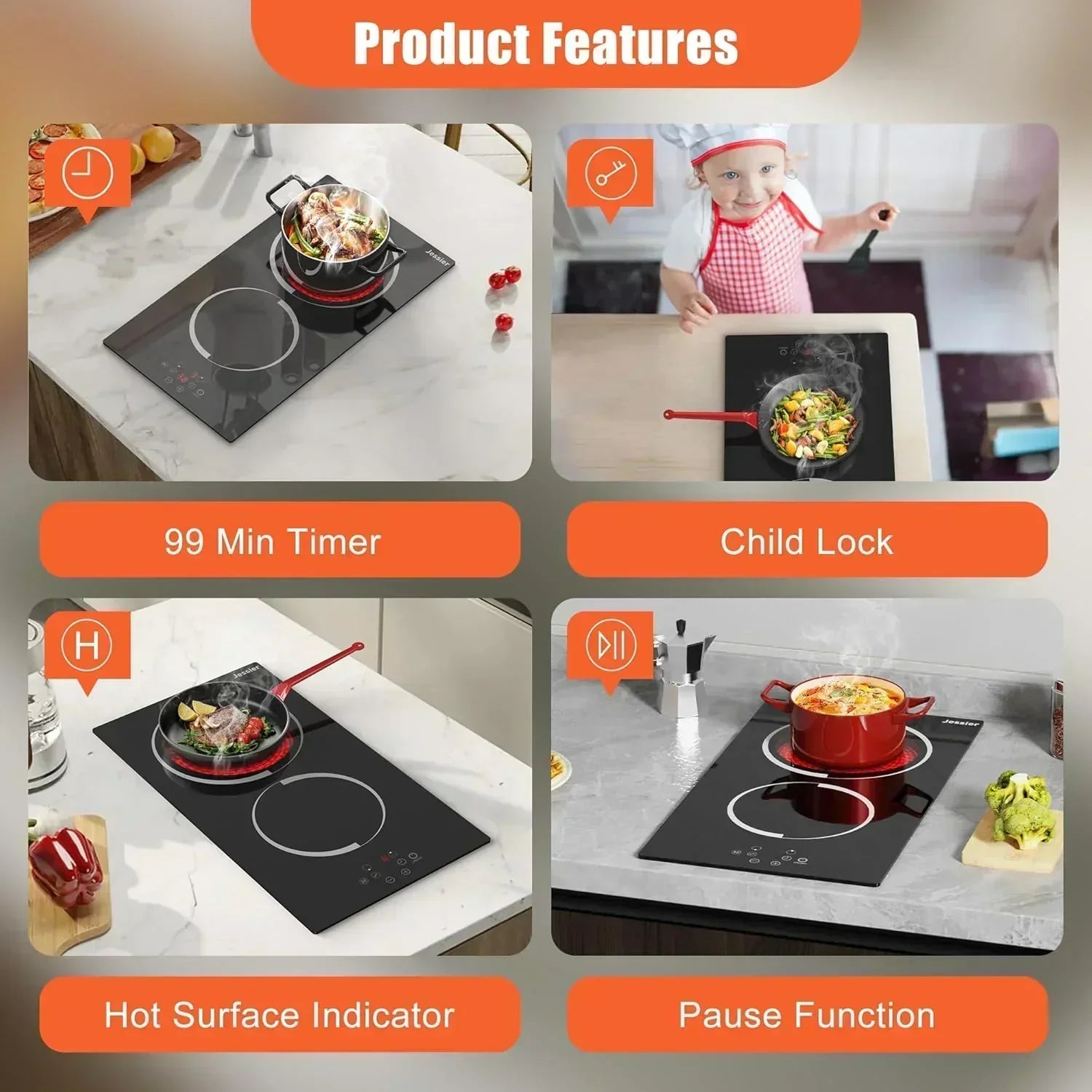 Electric Cooktop 30 Inch - 5 Burners Built-in Ceramic Cooktop 30" Electric Stove Top wourant