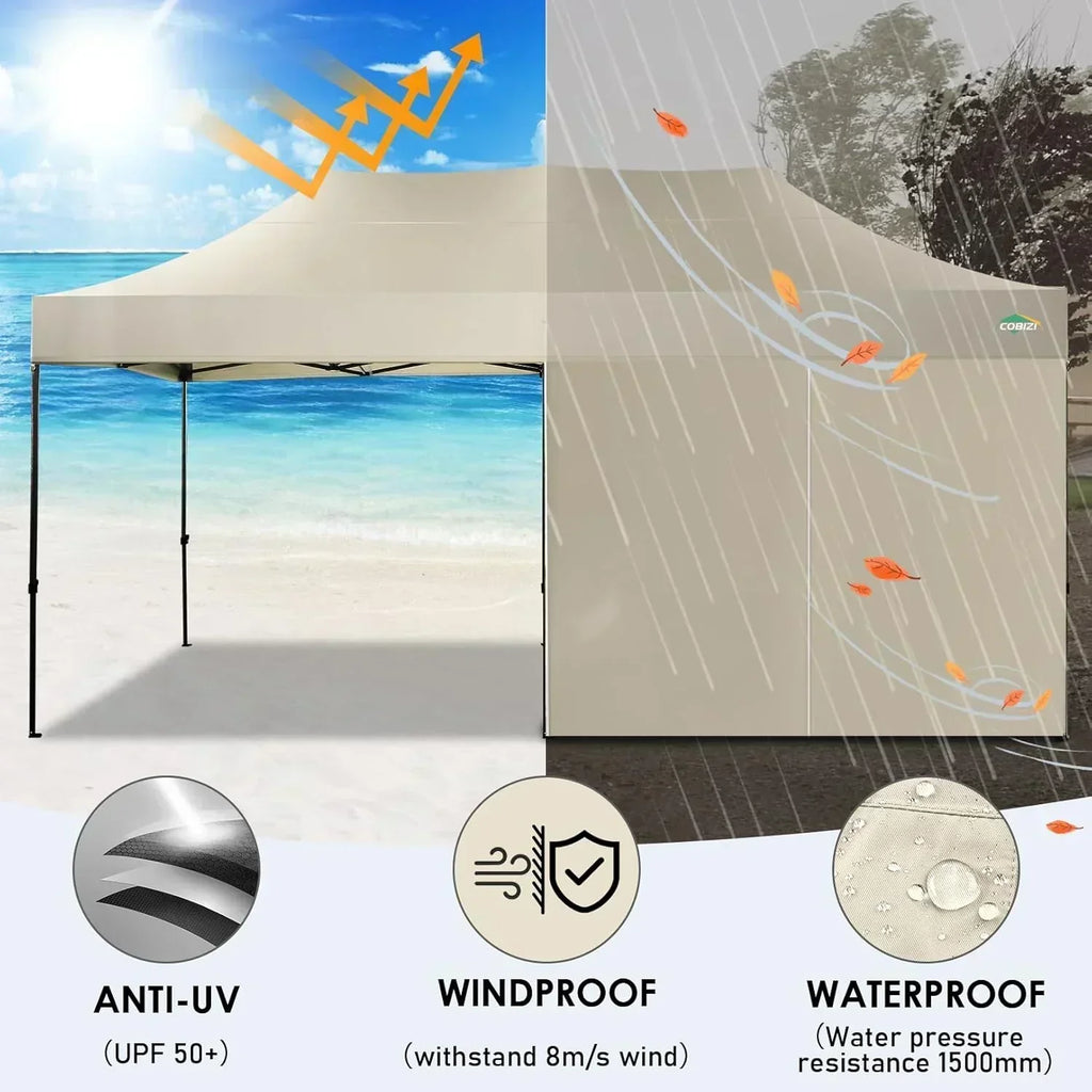 COBIZI 10x20 Heavy Duty Pop up Canopy Tent 6 sidewalls Commercial Canopy Wedding Party Tents wourant