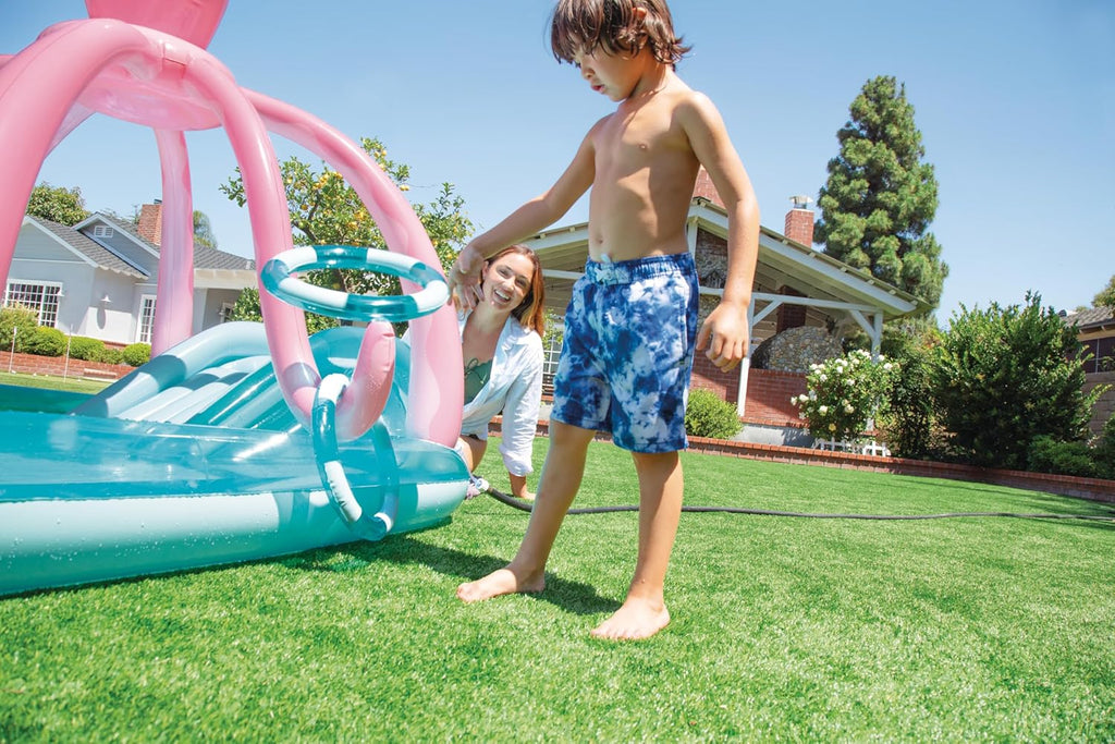 Intex 96" x 78" x 28" Inflatable Jungle Adventure Play Center Spray Kiddie Pool Water Slide wourant