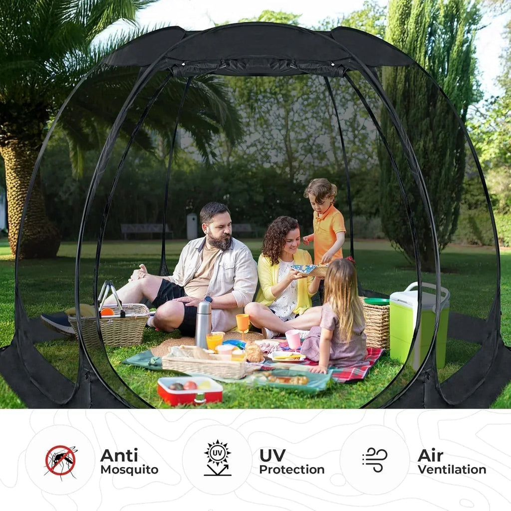 Screen gazebo sleeps 6-10-15 people Igloo-style canopy tent mosquito net on the sides Perfect wourant