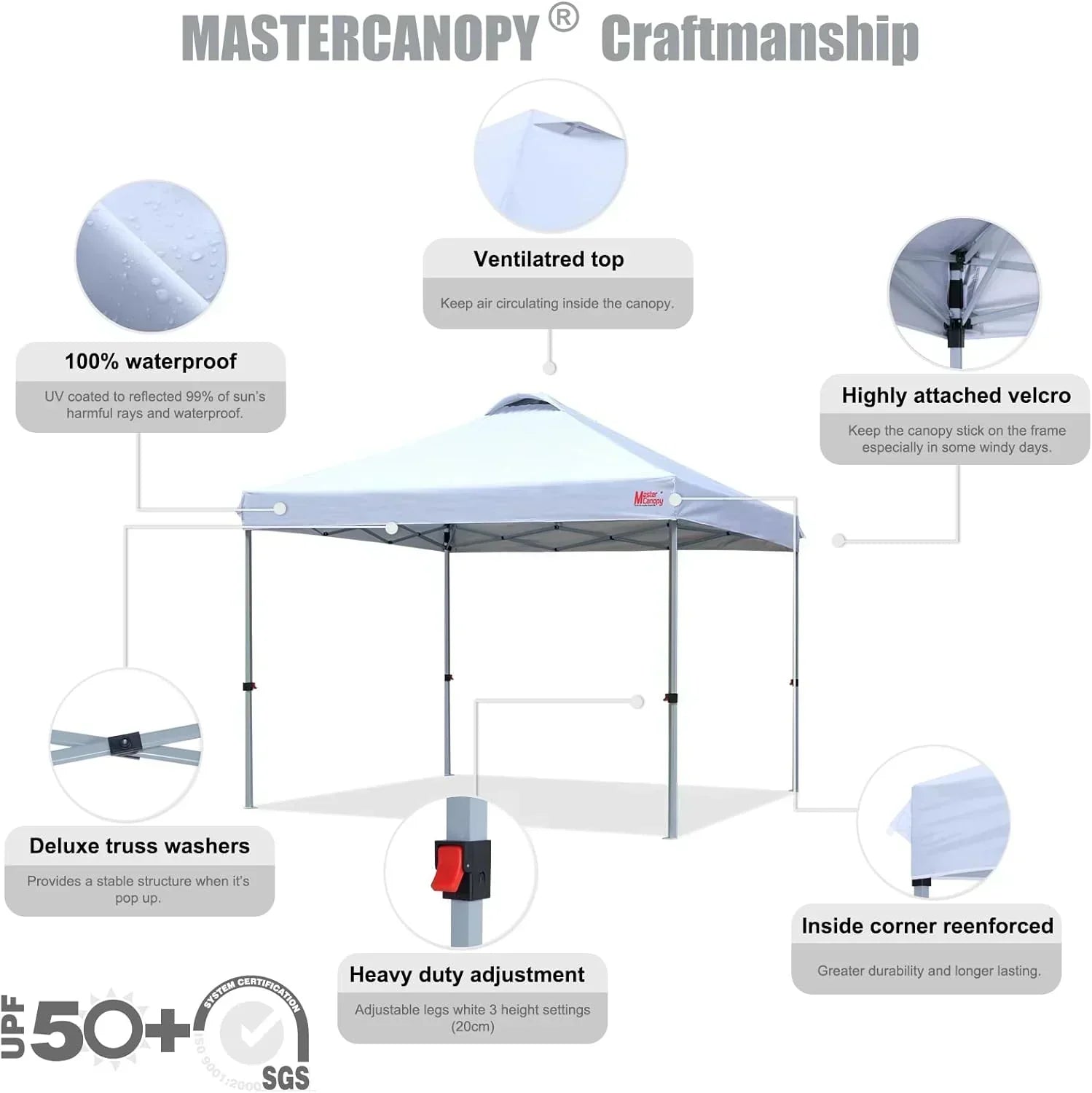 Durable Pop-up Canopy Tent with Roller Bag (10x10 Black) wourant
