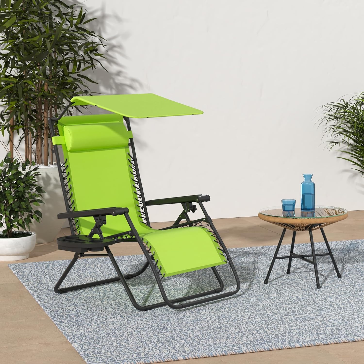 Best Choice Products Folding Zero Gravity Recliner Patio Lounge Chair Adjustable Canopy Shade wourant