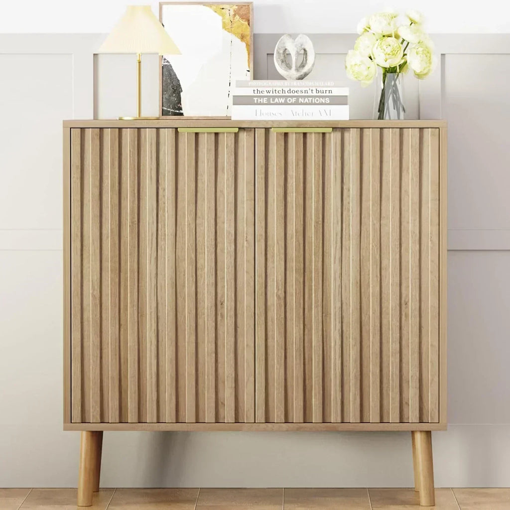 Free Standing Cabinet Black Wood for Living Room Bedroom Dining Room Hallway wourant