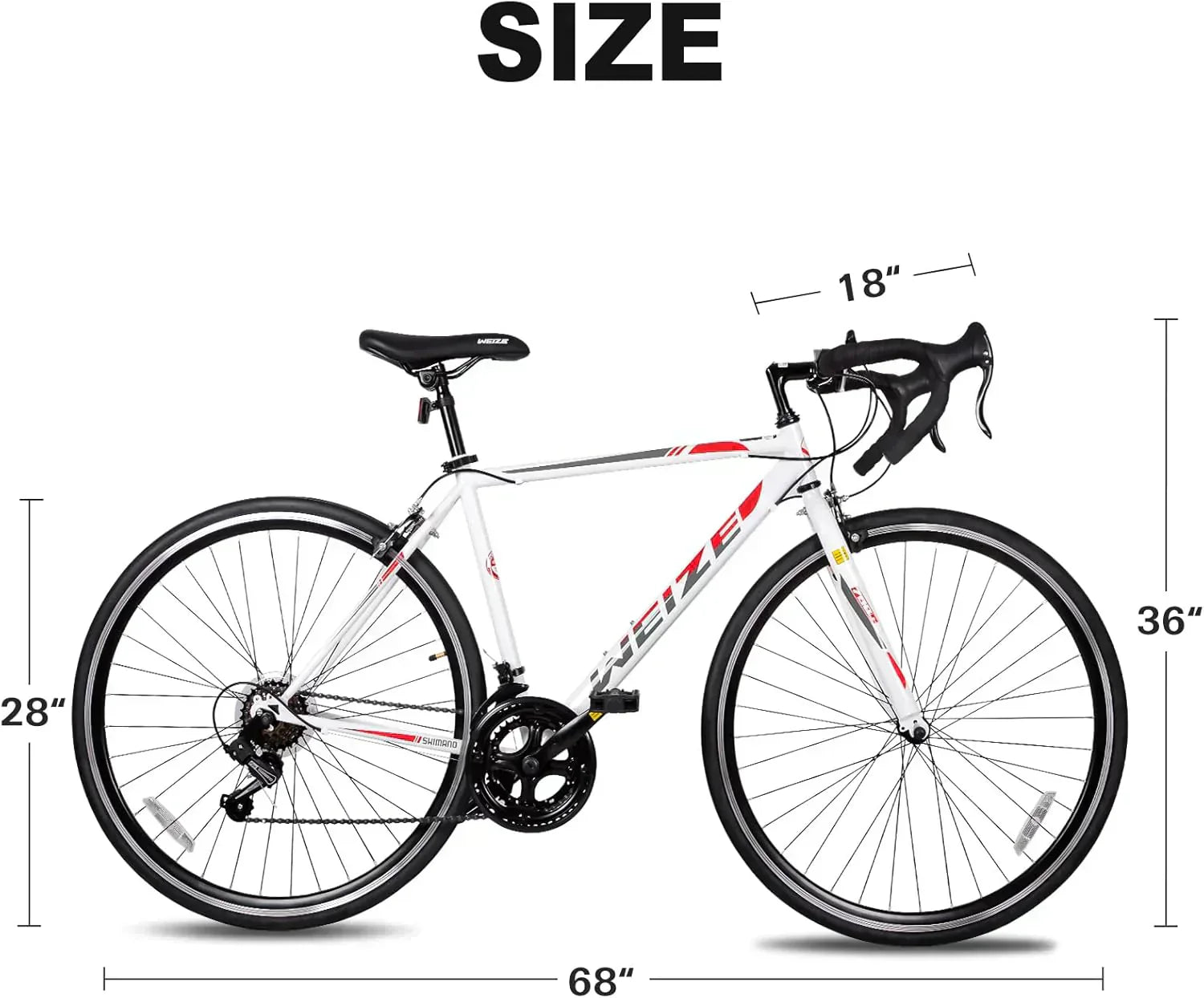 WEIZE Road Bike 700C Wheel City Commuter Bicycle Shimano 14 Speed Drop Bar Racing Adult Bike wourant