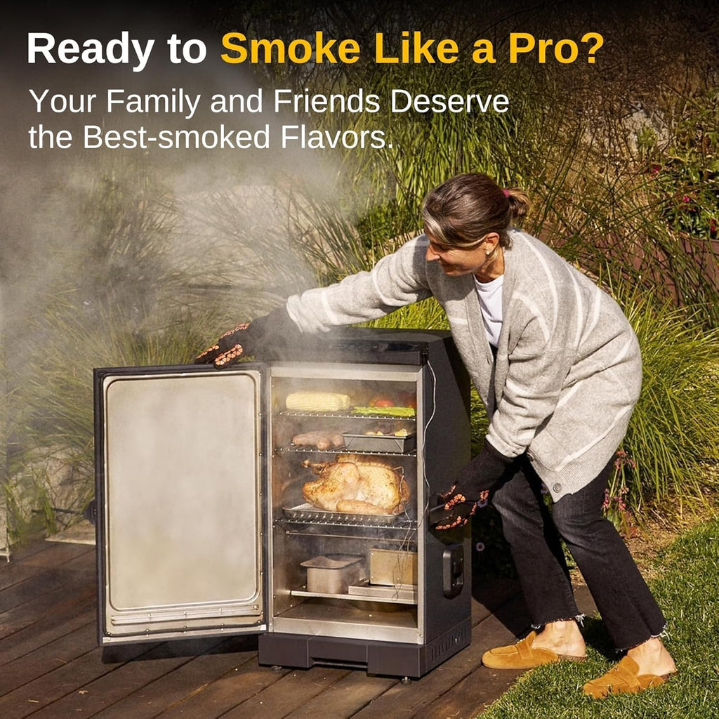 EAST OAK 30" Outdoor Electric Smoker Built-in meat probe smokes up to 6 times longer wourant