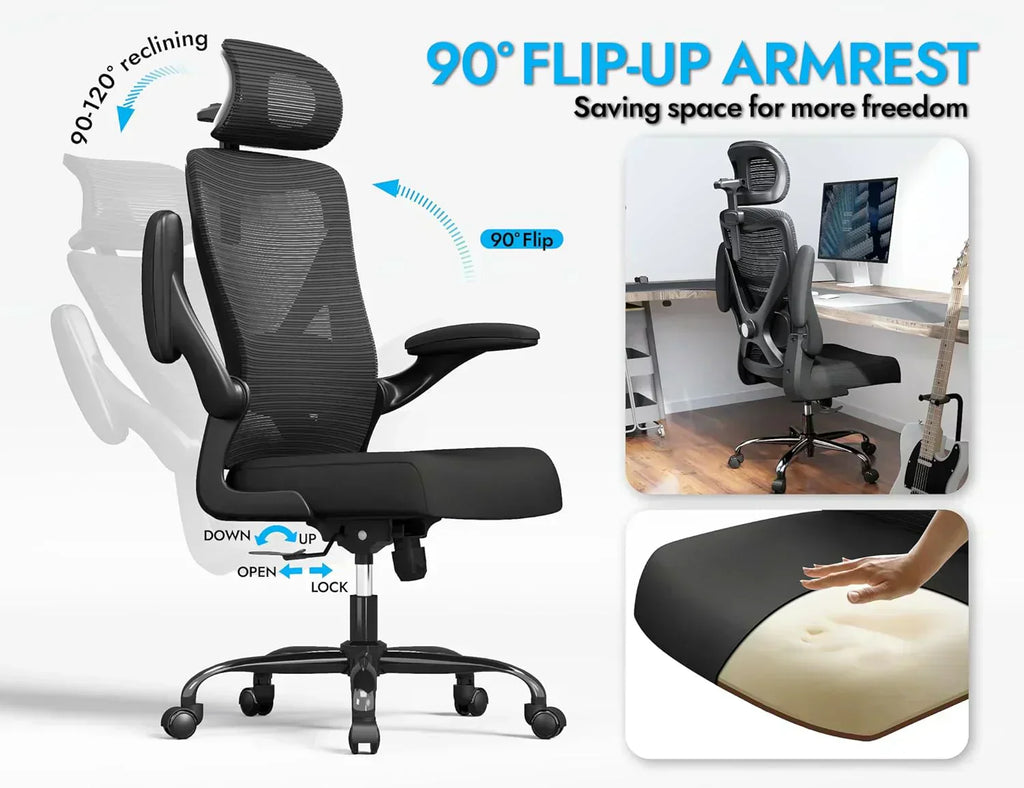 Office computer desk and chair gaming chair with lumbar support and headrest wourant