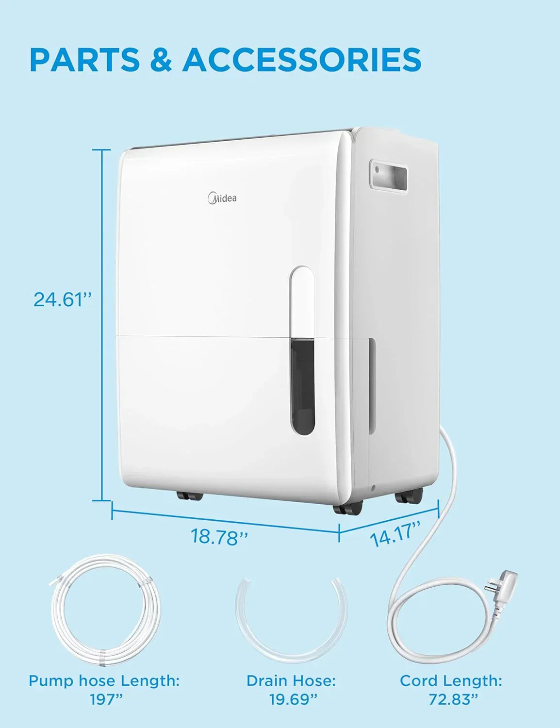 Midea 4,500 Sq. Ft. Dehumidifier Pump Included Energy Star Certified 50 Pint Ideal For Basements wourant