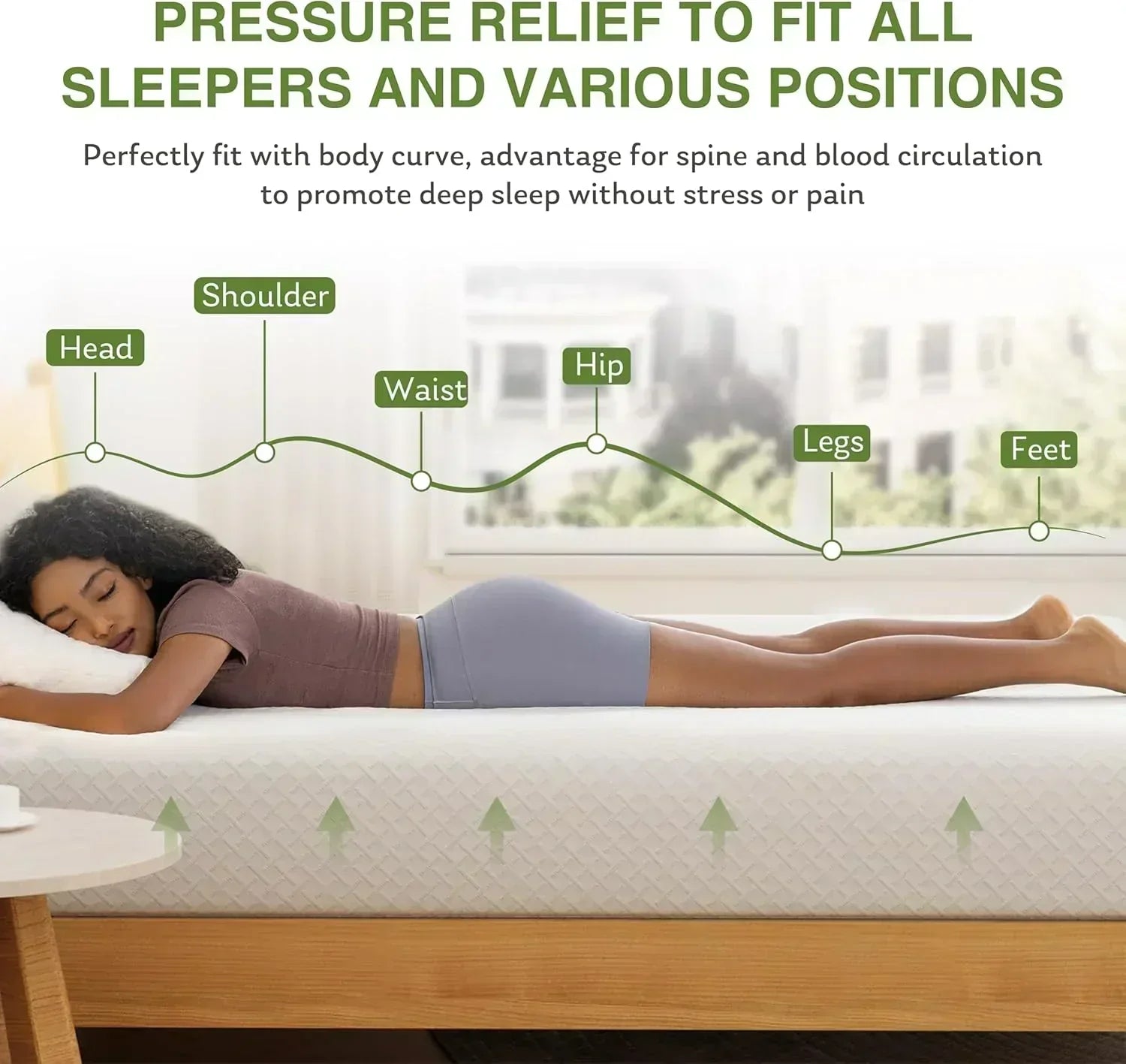 8-inch double mattress with memory foam for medium firm support wourant
