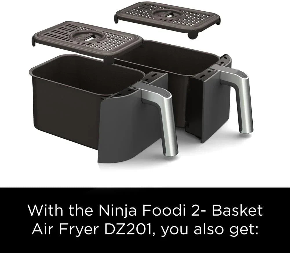 Ninja Foodi 6-in-1 FlexBasket Air Fryer with 7 QT MegaZone Basket Divider for Large Proteins wourant
