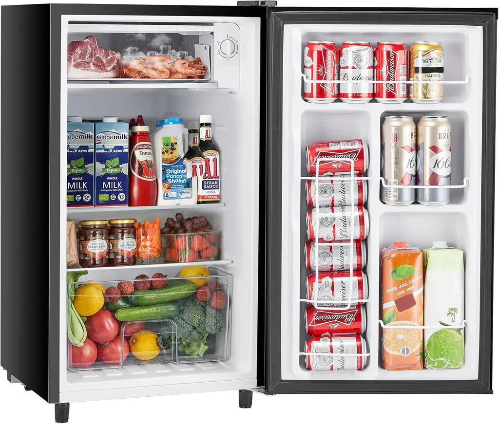 Sweetcrispy 3.2 Cu.Ft Mini Fridge Freezer Small Refrigerator Single Door Adjustable Thermostat wourant