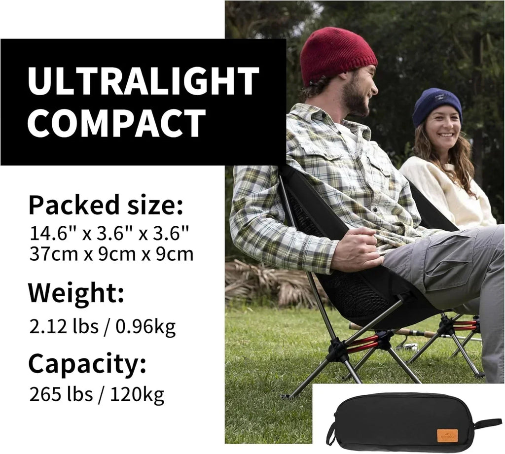 Ultralight Camping Chair 2.12 lbs Portable Backpacking Chair Folding Hiking Chair wourant
