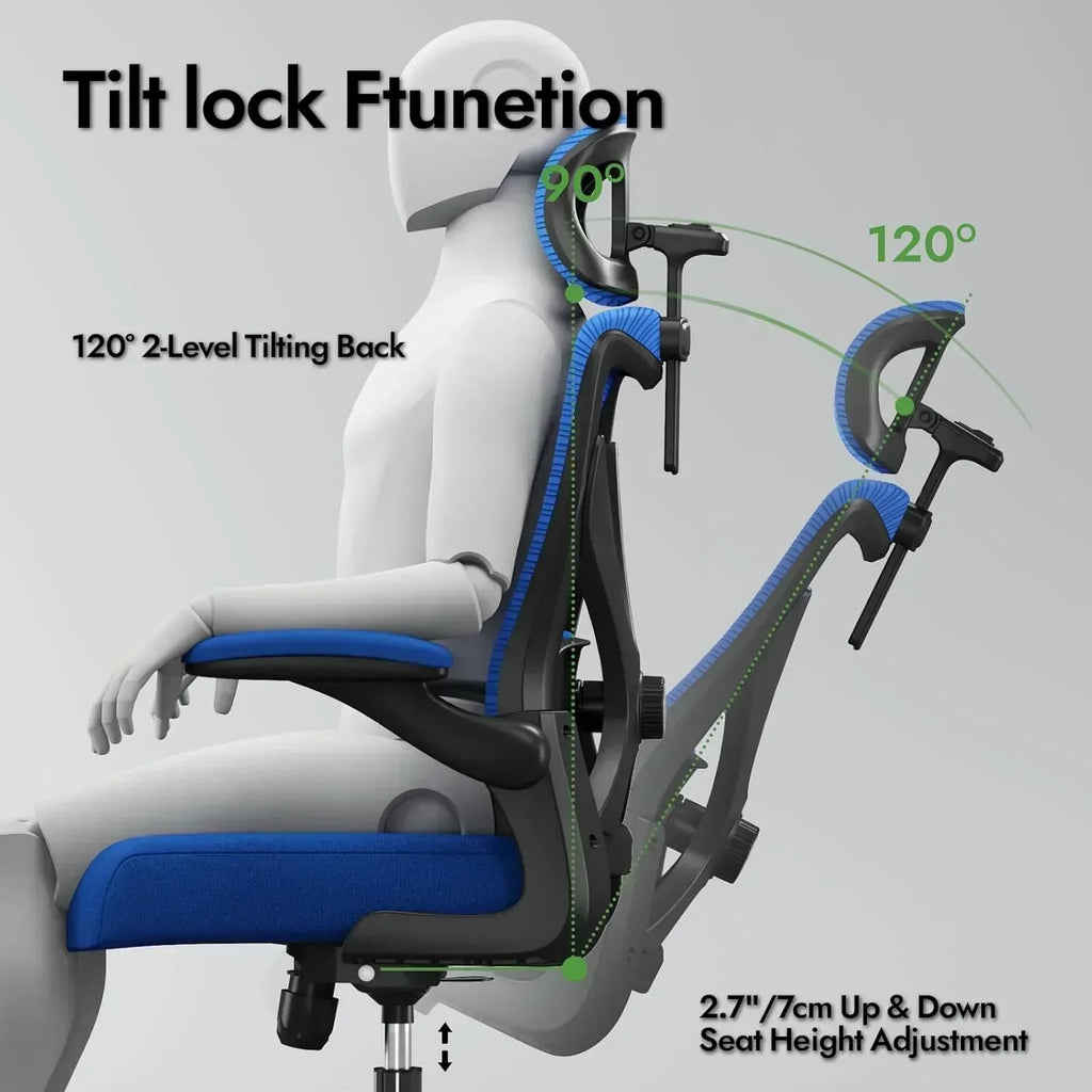 Office computer desk and chair gaming chair with lumbar support and headrest wourant