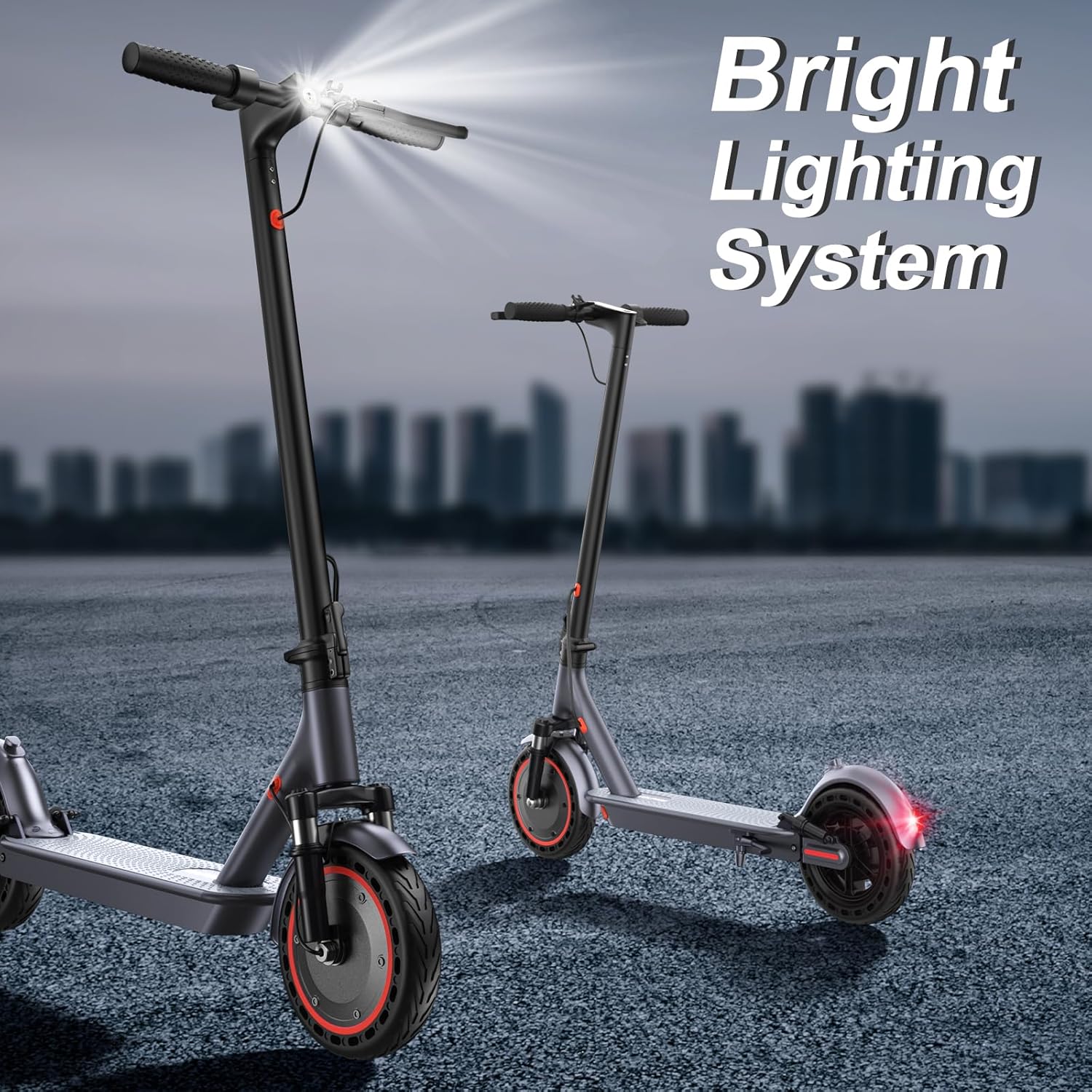 Electric Scooter 350W/500W Powerful Motor 8.5"/10" Solid Tires 19/22Mph 28/21/12 Miles Range wourant