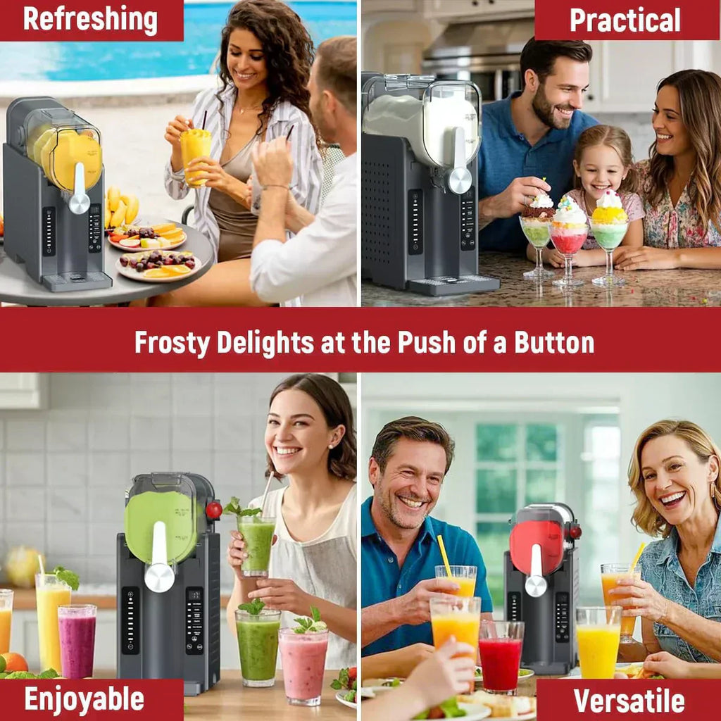 Slushie Machine No Ice Needed All-in-One Slushy Maker for Home Real-Time Temp Display wourant