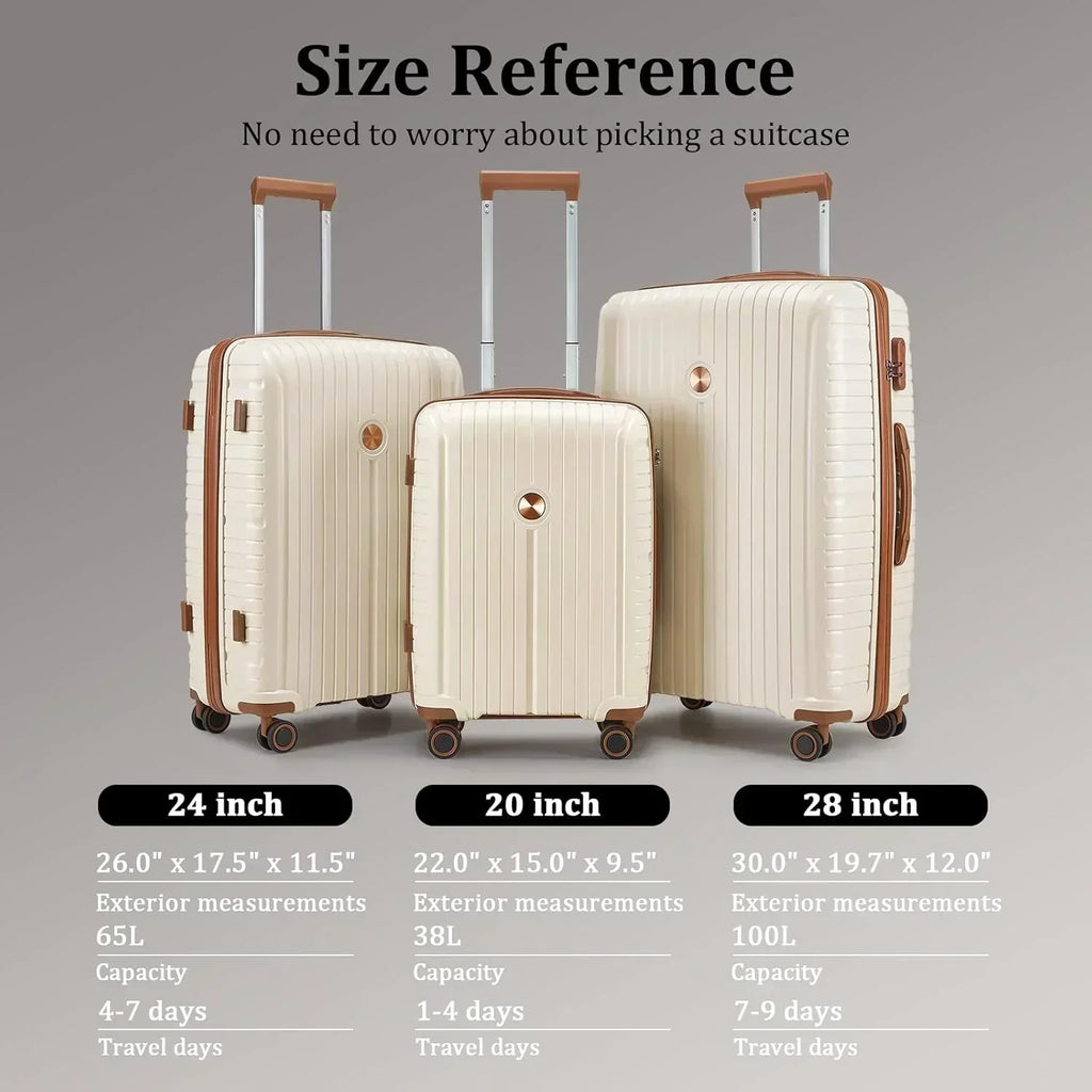 5-piece PP hardshell lightweight travel carry-on luggage set with dual spinner wheels wourant