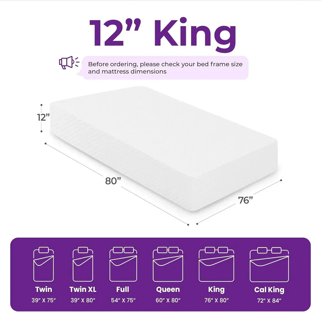 GAESTE 8-inch Fully Cooling Gel Memory Foam Mattress Mattress-in-a-Box wourant