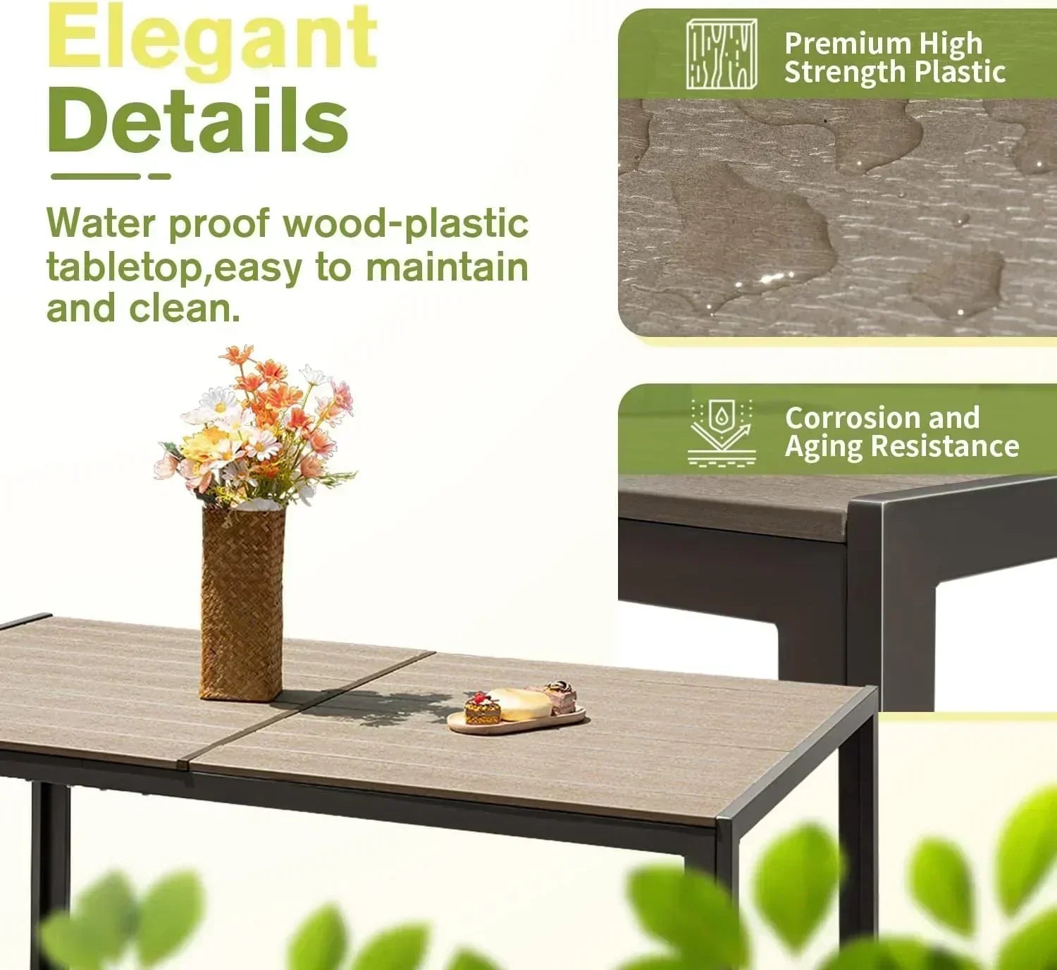 Homall Patio Dining Set 7 Pieces Outdoor Furniture with Large Table and 6 Textilene Chairs wourant