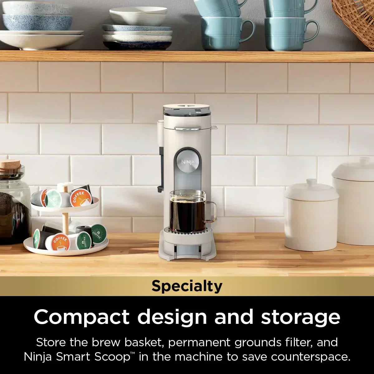 Ninja Single Serve Coffee Maker 56 oz Reservoir Stone wourant