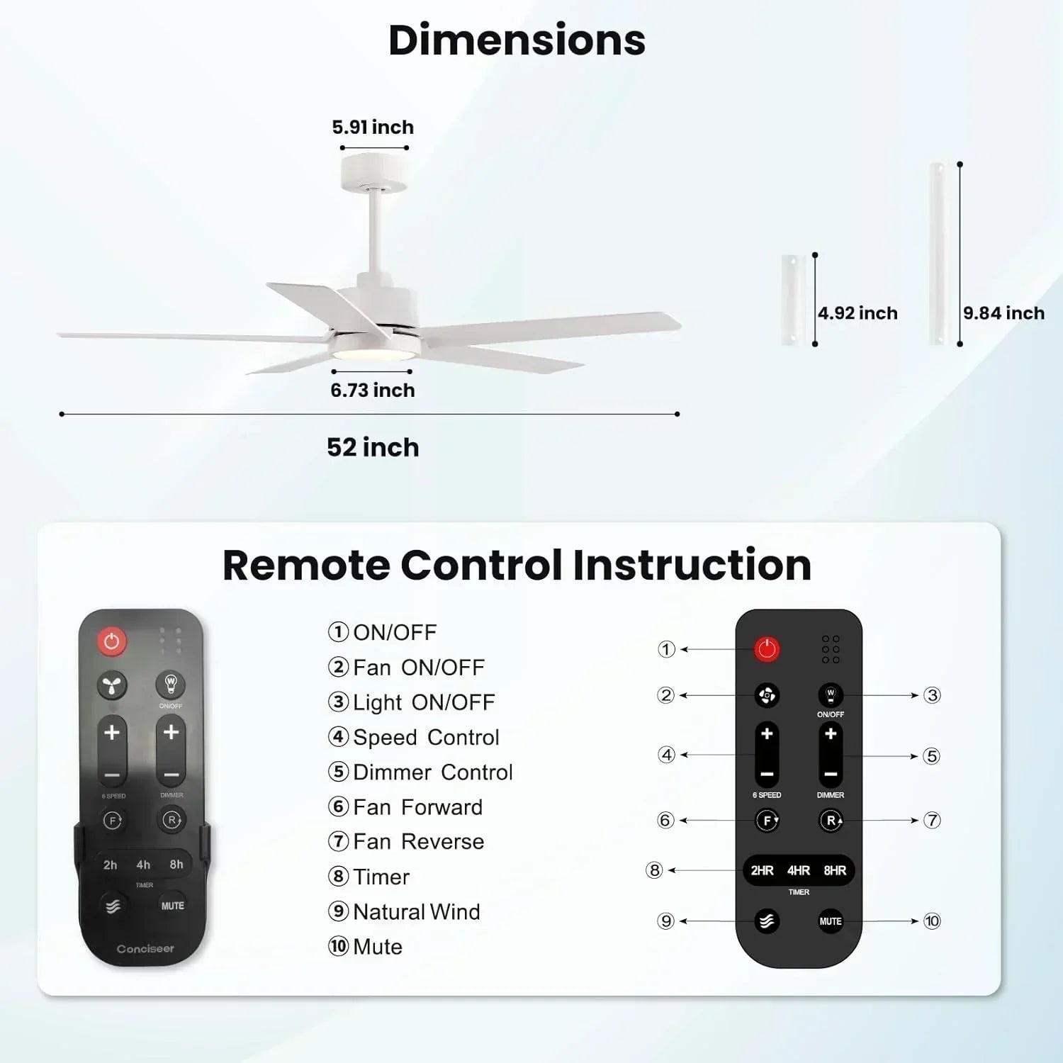 Modern ceiling fan 72 inch bedroom living room library cafe outdoor/industrial wourant