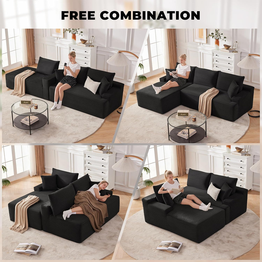110-inch cloud sofa boneless sofa in the living room modular sofa with deep seats wourant