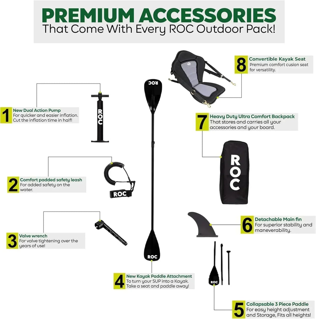 ROC inflatable stand-up paddle board SUP paddle board accessories Anti-slip comfortable deck wourant