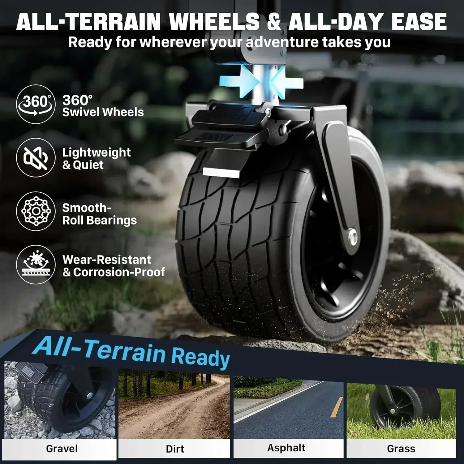 48" Extra Large Folding Travel Cart 560 lb Capacity 350 L Heavy Duty Utility Cart with Brakes wourant