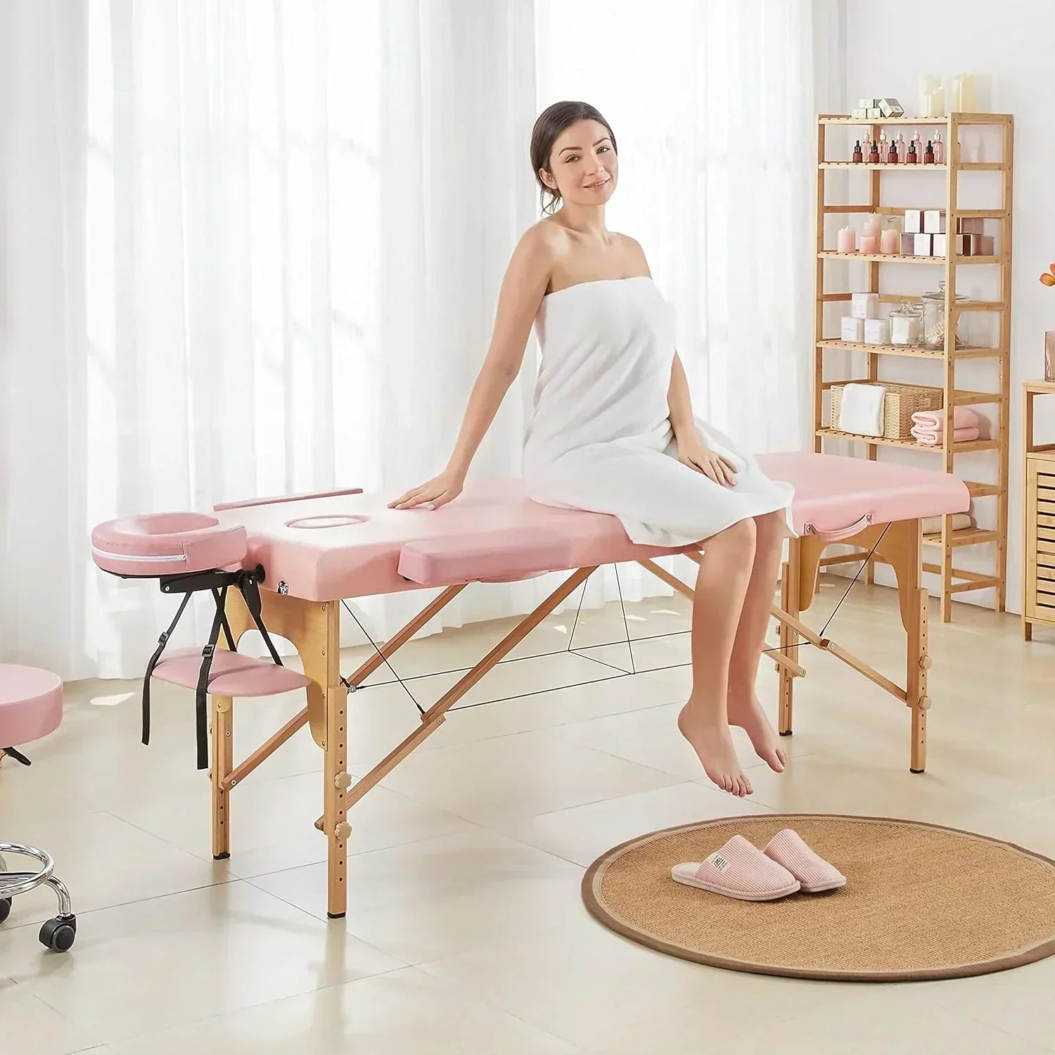 Yaheetech Massage Table Portable Lash Beds Spa Bed Massage Couch Foldable Spa Tables wourant