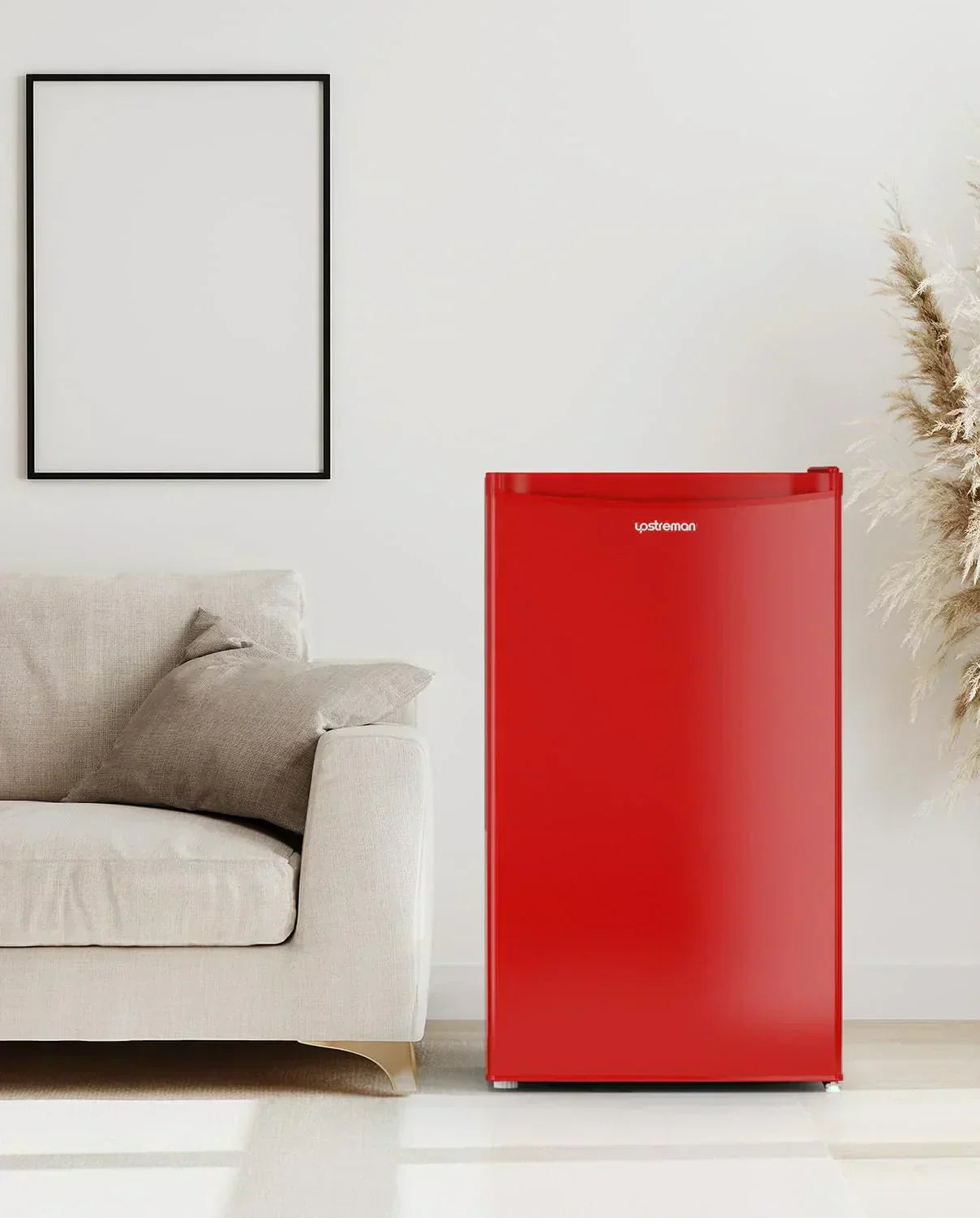 Upstreman 3.2 Cu.Ft Mini Fridge Freezer Single Door Fridge Dorm Fridge Adjustable Thermostat wourant