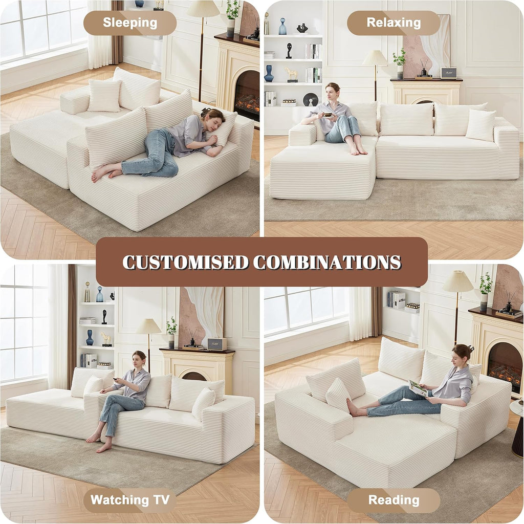 110-inch cloud sofa boneless sofa in the living room modular sofa with deep seats wourant