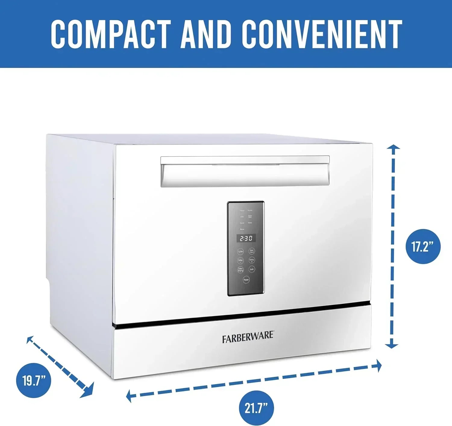 Farberware Compact 6-Station Dishwasher Portable Mini Countertop Dishwasher wourant