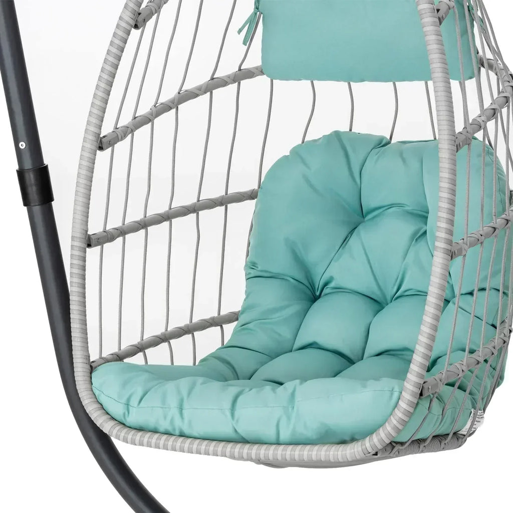 Yechen Indoor Outdoor Egg Hanging Chair Stand Patio Wicker Swing Egg Chair Swinging Chair wourant