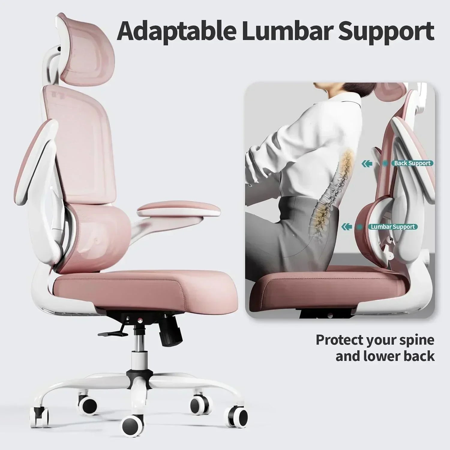 Office Chair Ergonomic Desk Chair 330 lbs Home Mesh Desk Chair Comfortable Gaming Chair wourant