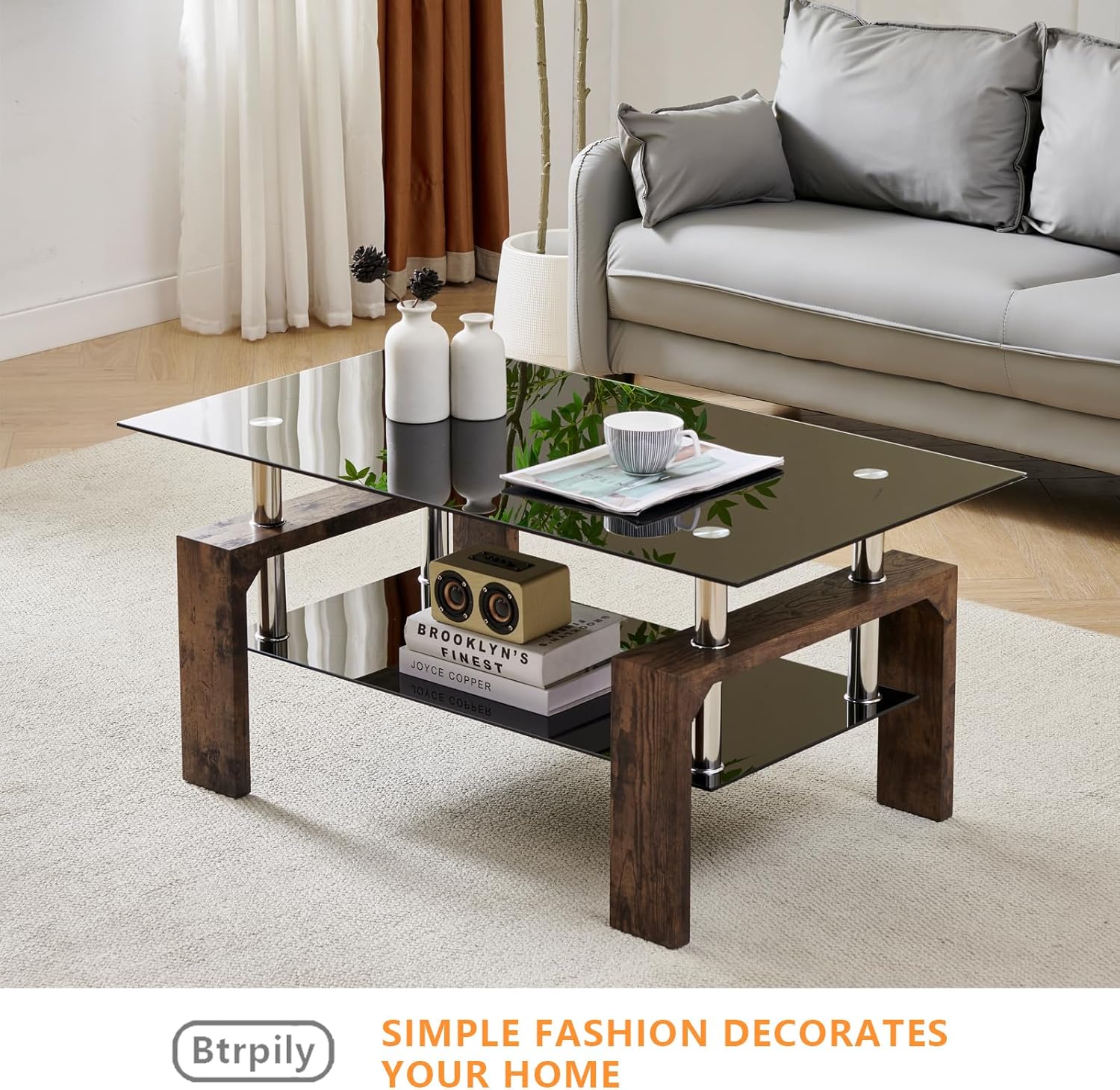 Living Room Rectangle Coffee Table Tea Table Suitable for Waiting Room Modern Side Coffee Table wourant