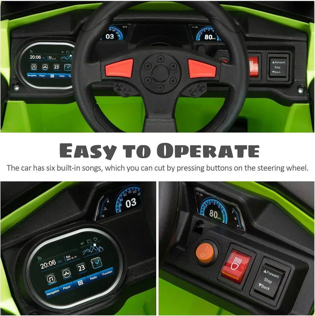 TOBBI 12V Kids Ride on Car Electric Off-Road UTV Truck with Diverse Functions Double Open Doors wourant