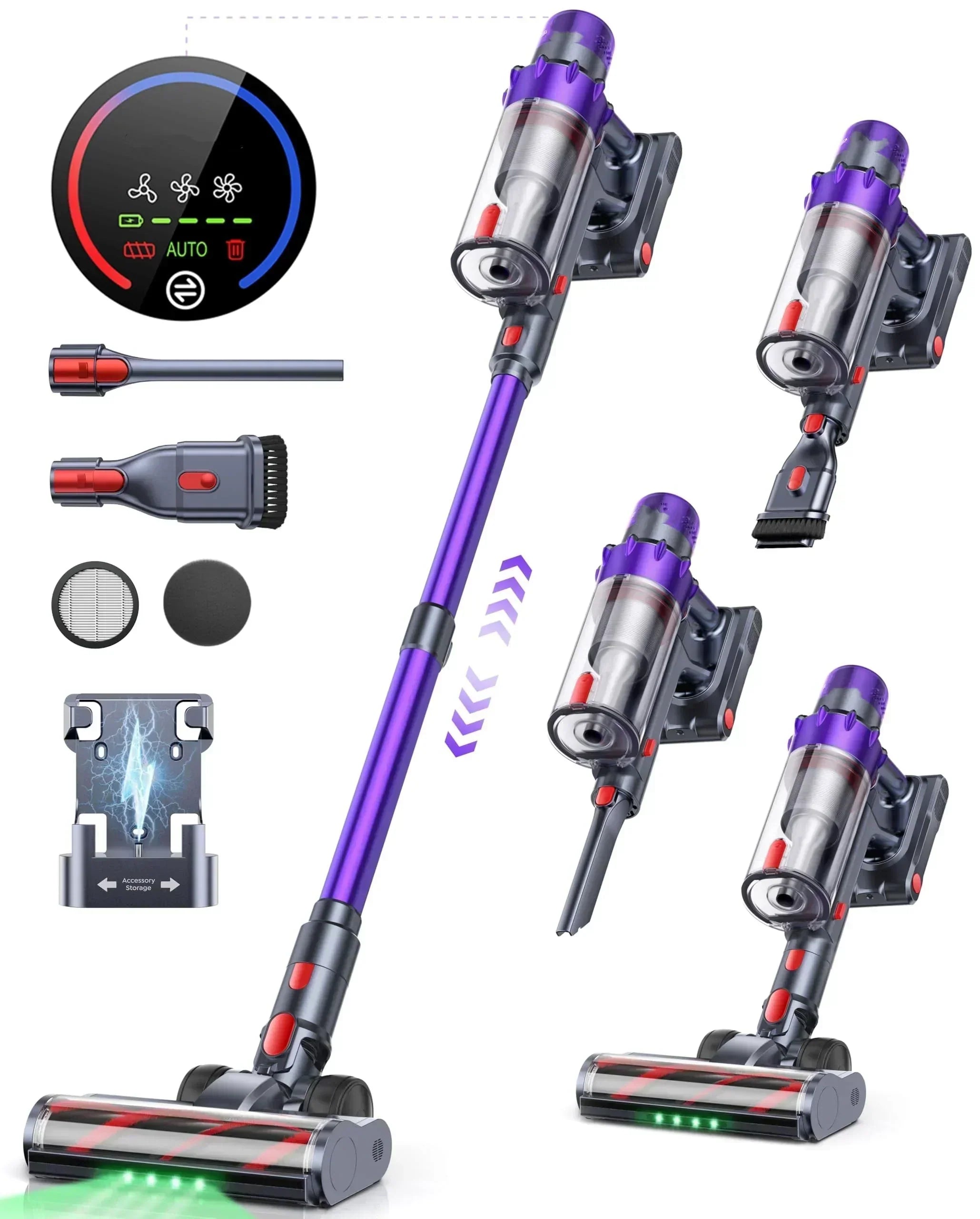 Cordless Vacuum Cleaner 550W 45KPA 60 Mins Runtime Vacuum Cleaners for Home Stick Vacuum wourant