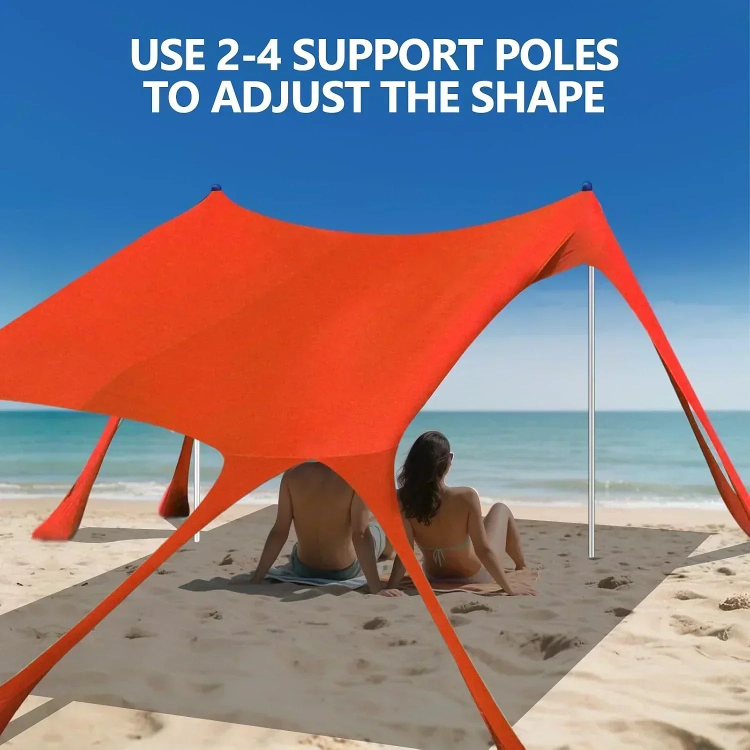 Beach Tent Sun Shelter 10 x 10 FT Beach Canopy Tent Sun Shade Heavy Duty UPF50+ Beach Tent wourant