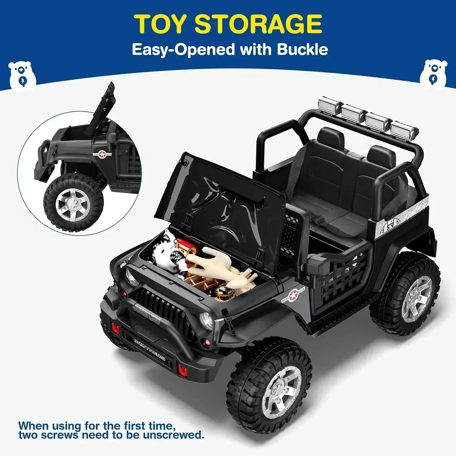 L8 Ride On Car 2 Seater 12V Kids Electric Car Remote Control 4-Wheel Suspension Bluetooth Speaker wourant
