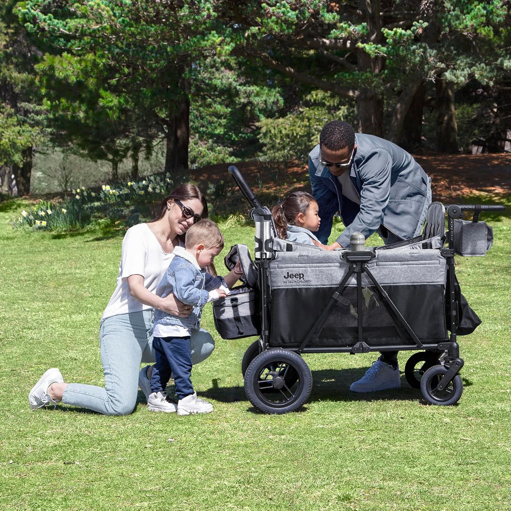 Jeep Wrangler Deluxe 4 Seater Stroller Wagon by Delta Children Premium Quad Stroller Wagon wourant