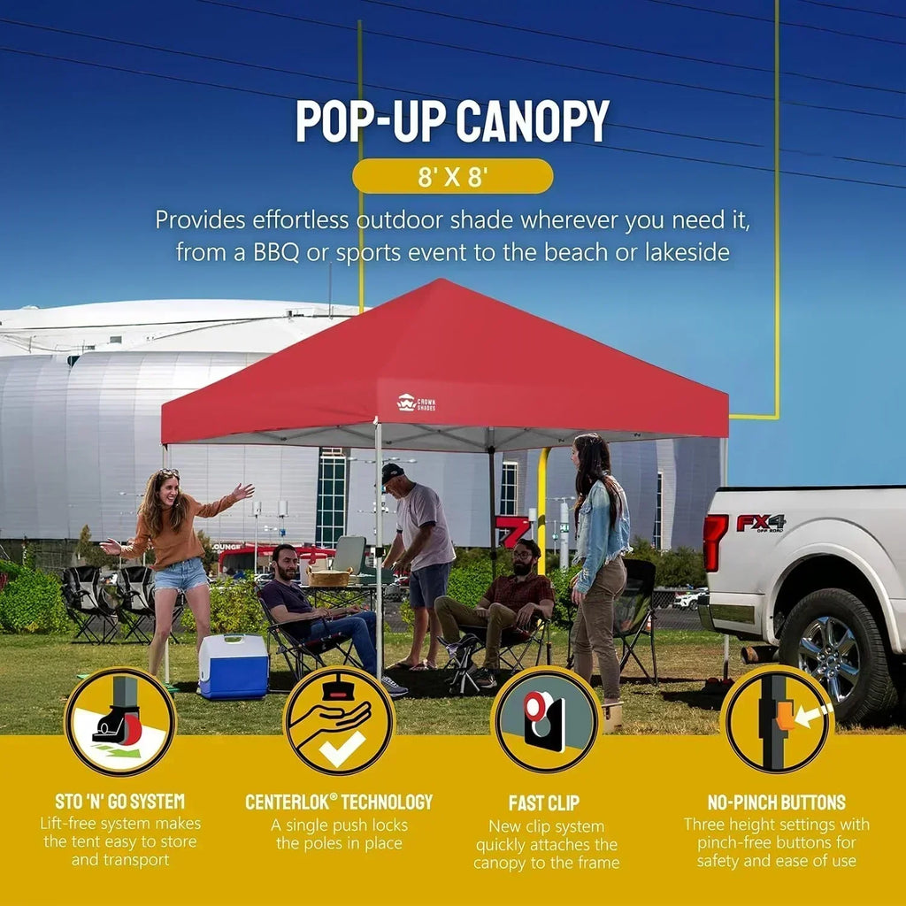 10x10 Pop-Up Awning One-Click Installation Beach Tent Outdoor Sunshade Silver Coated Top wourant