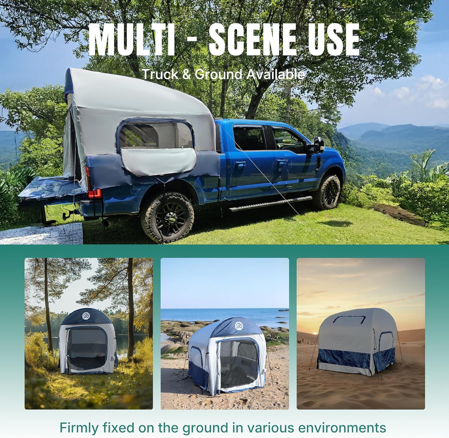 Truck Bed Tent 5.5ft-8ft Suitable for 2+1 People Family Inflatable Pickup Truck Tent wourant