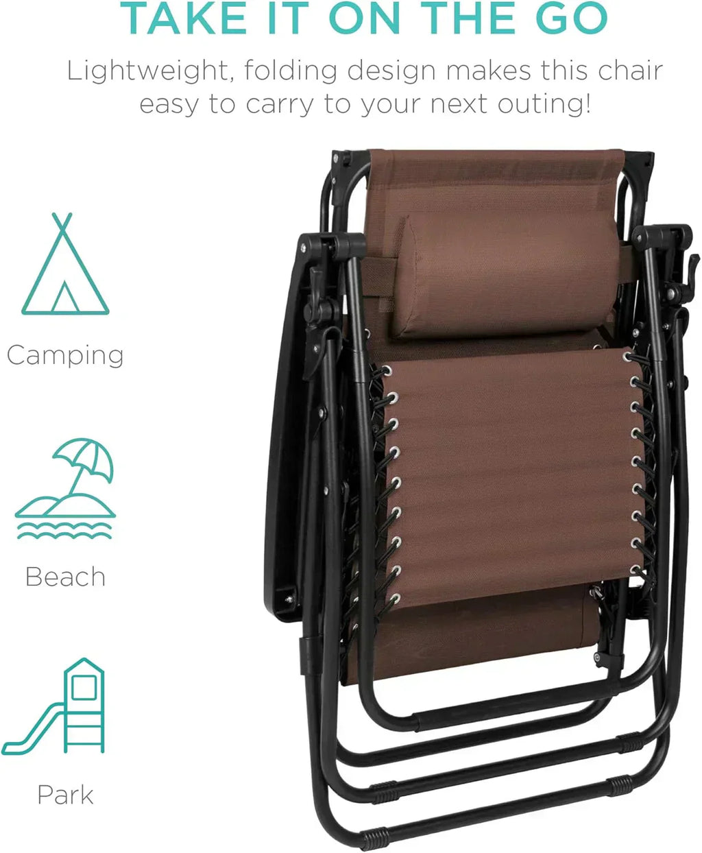 Best Choice Products Folding Zero Gravity Recliner Patio Lounge Chair Adjustable Canopy Shade wourant