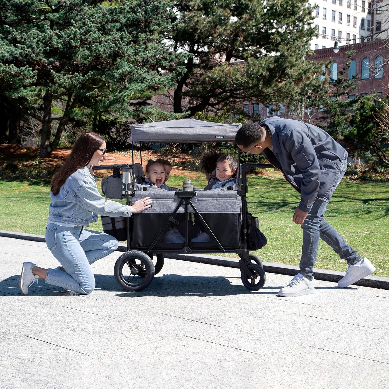 Jeep Wrangler Deluxe 4 Seater Stroller Wagon by Delta Children Premium Quad Stroller Wagon wourant
