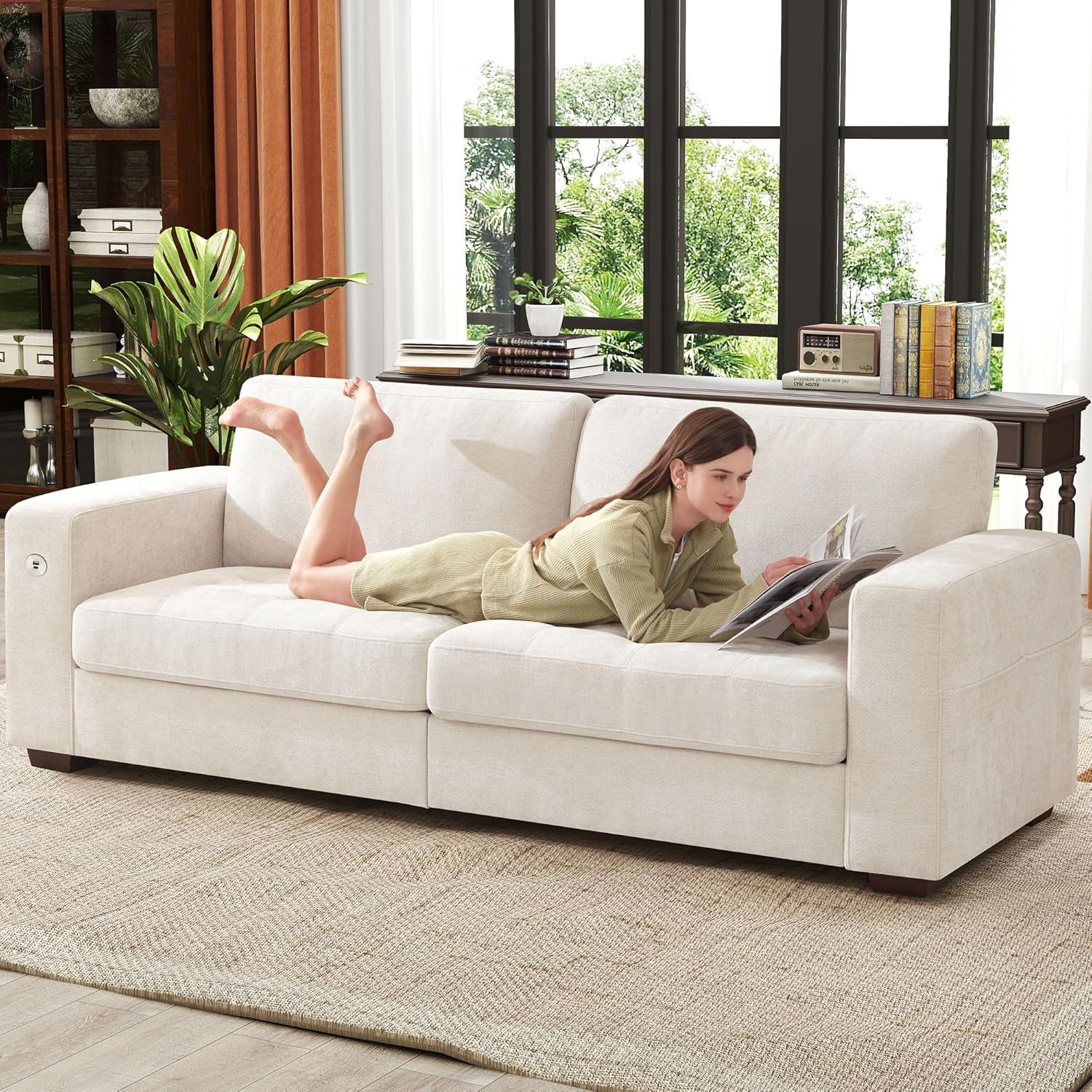 ihanherry 146-inch U-shaped modern sofa modular area cloud sofa wourant