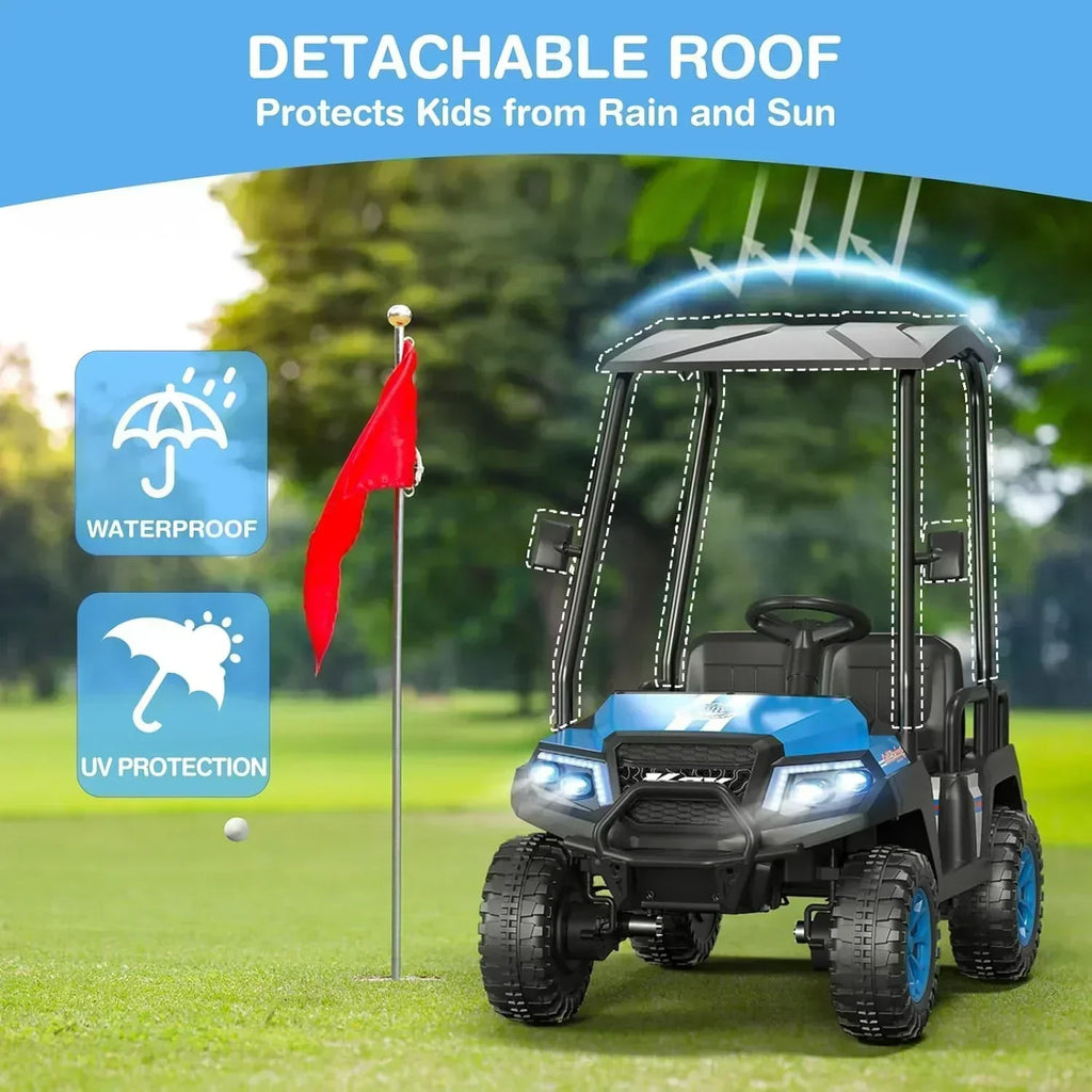 R9 24V Children's Golf Cart with Remote Control Removable Awning wourant