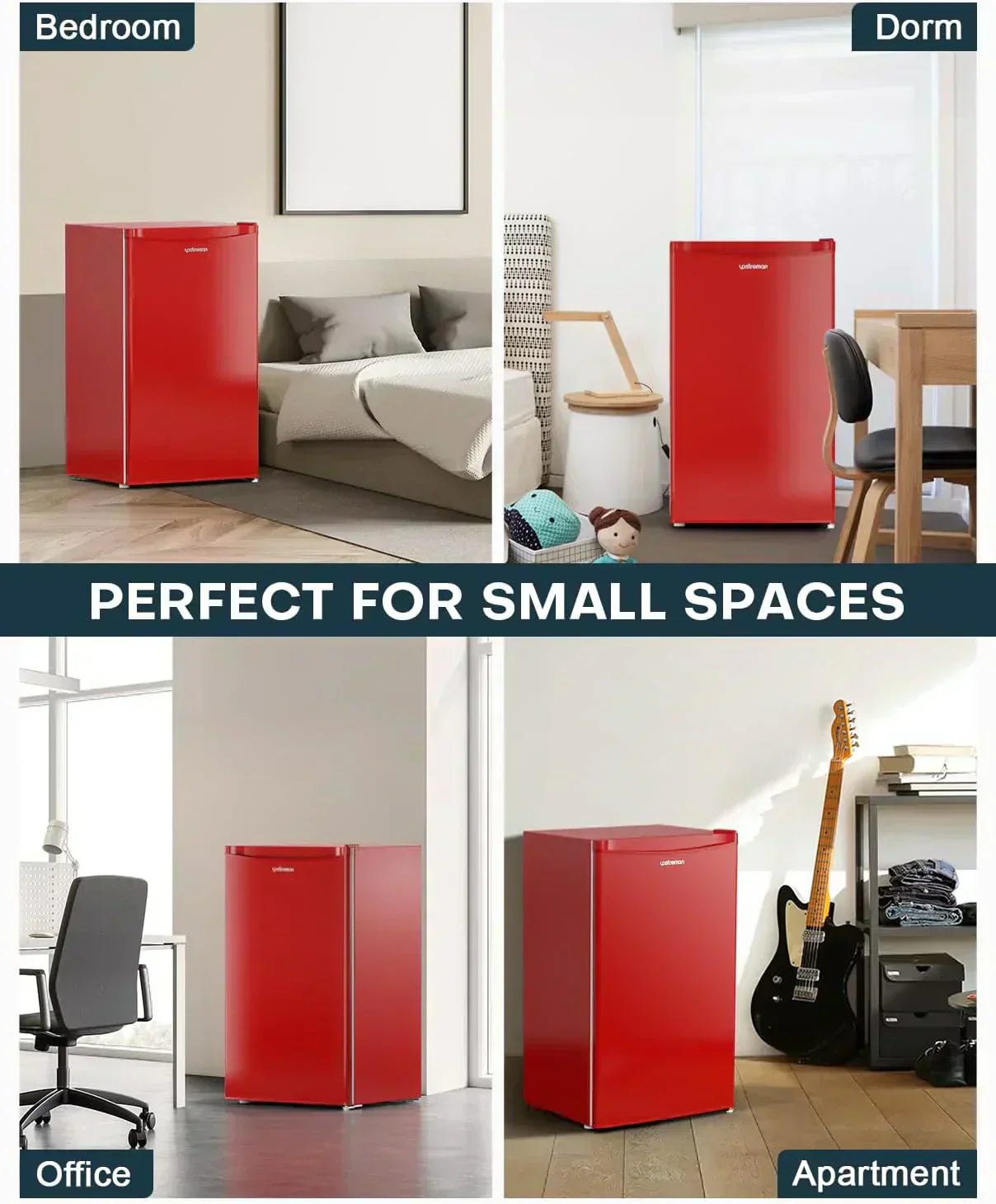 Upstreman 3.2 Cu.Ft Mini Fridge Freezer Single Door Fridge Dorm Fridge Adjustable Thermostat wourant