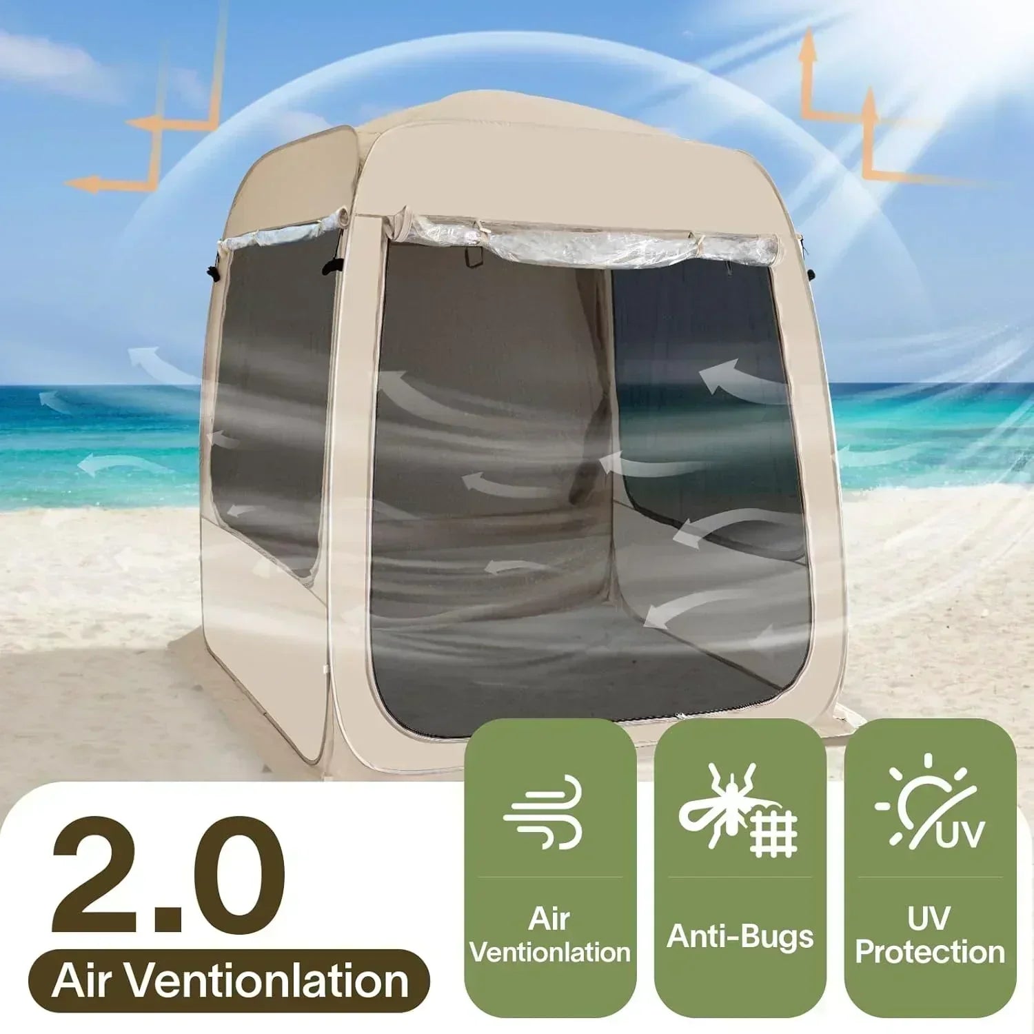 Alvantor Screen House Gazebo Pop Up Igloo Screened Canopy Tent with Mosquito Netting Sides wourant