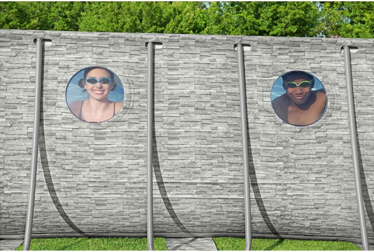 Power Steel Swim Vista Series II 14' x 8' 2" x 39.5" Above Ground Outdoor Swimming Pool Set wourant