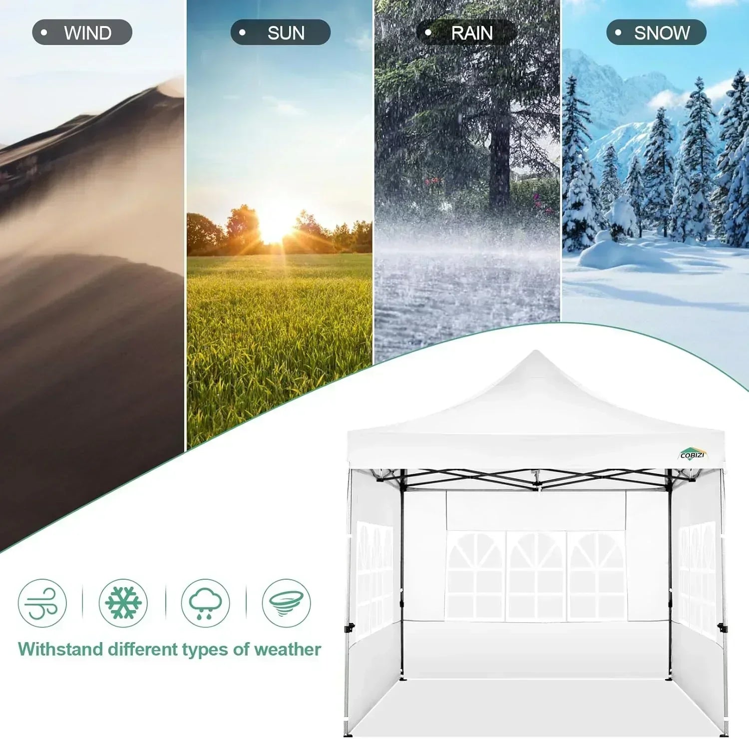 COBIZI 10x20 Heavy Duty Pop up Canopy Tent 6 sidewalls Commercial Canopy Wedding Party Tents wourant