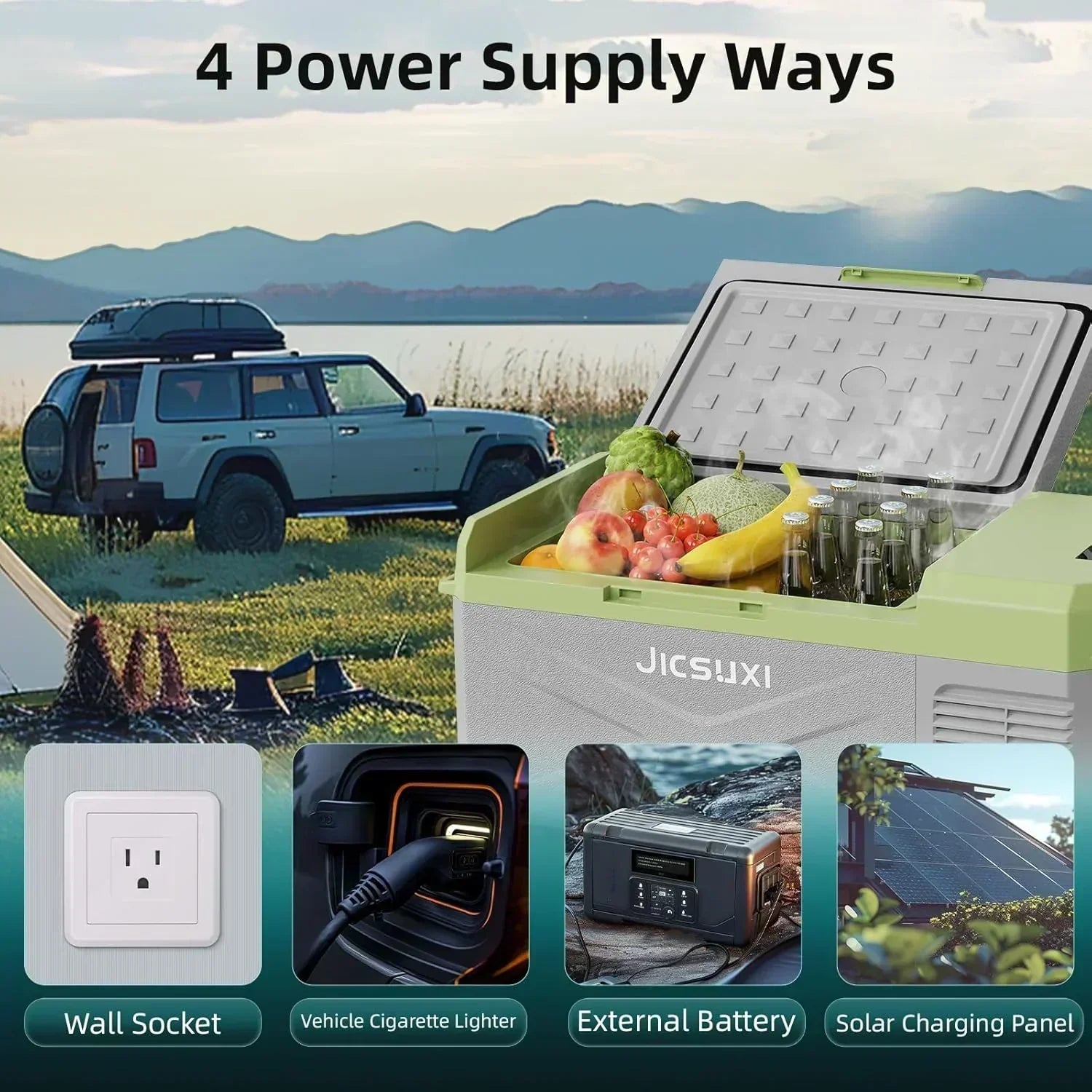 12V Car Refrigerator 17 Quart Portable Freezer 12 Car Fridge -4F~68F Compressor Electric Cooler wourant